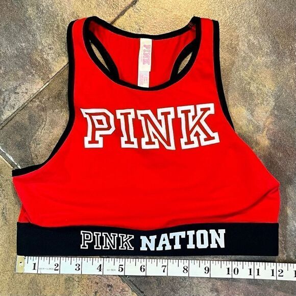PINK Nation Victoria’s Secret Crop Haut Court Sport Bra Small (AA-C) - Picture 2 of 8
